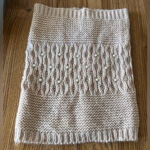 Betsey Johnson Light Pink Scarf with Pearls